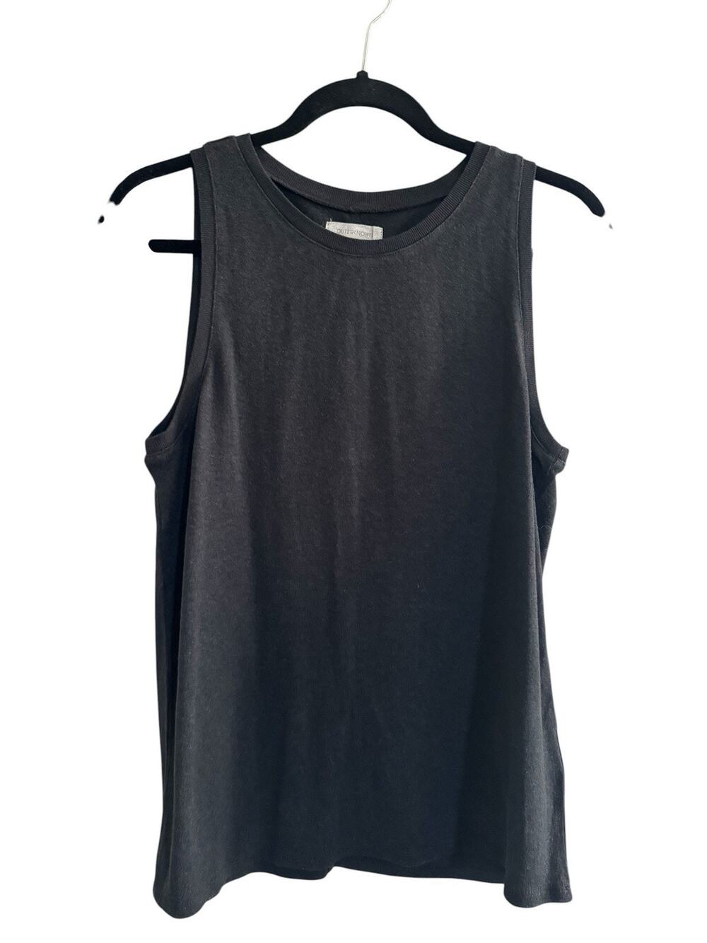 New Outerknown Neptune Hemp Tencel Tank Top Pitch Black Small #NE111